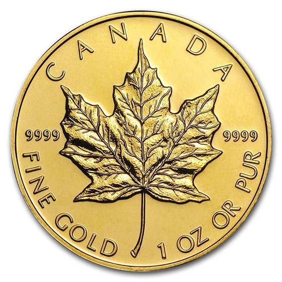 1 oz .9999 Gold Maple Leaf (Year Varies)