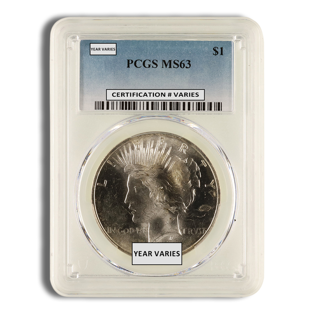 Peace Dollar - PCGS MS63 (Toned)