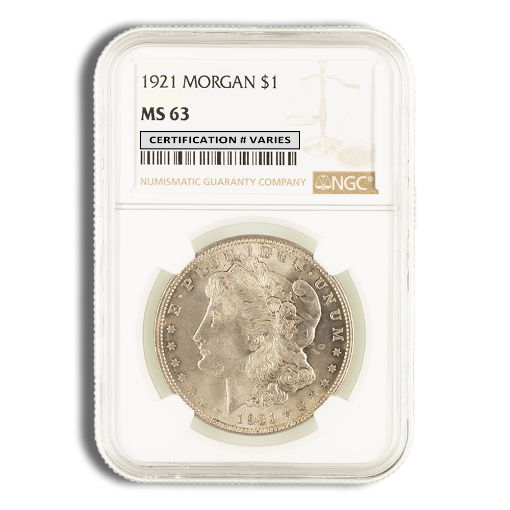 1921 Morgan Dollar - NGC MS63 (Toned)