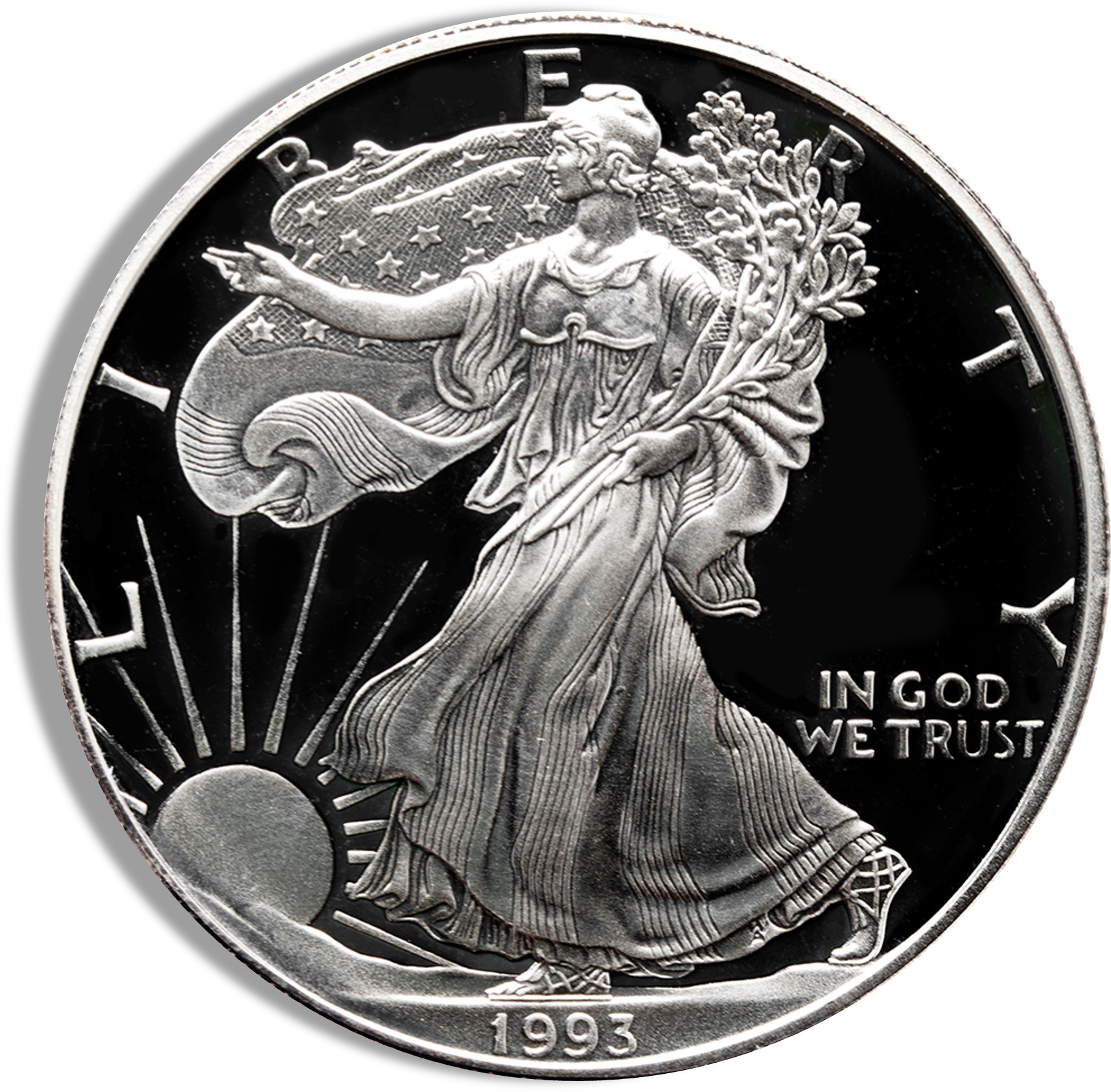 1993-P Proof Silver Eagle with Box & COA - Image 2