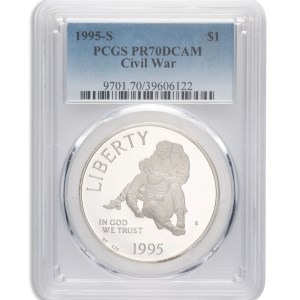 1995-S $1 Civil War Silver Commem - PCGS PF70