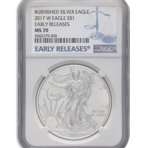 2017-W Burnished Silver Eagle NGC MS70 ER
