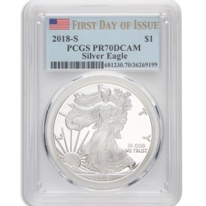 2018-S Proof Silver Eagle PCGS PR70 First Strike