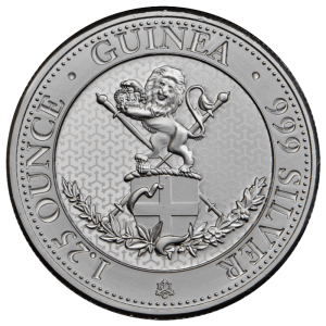 1.25 oz St. Helena Standing Lion Guinea Silver Coin (Year Varies)