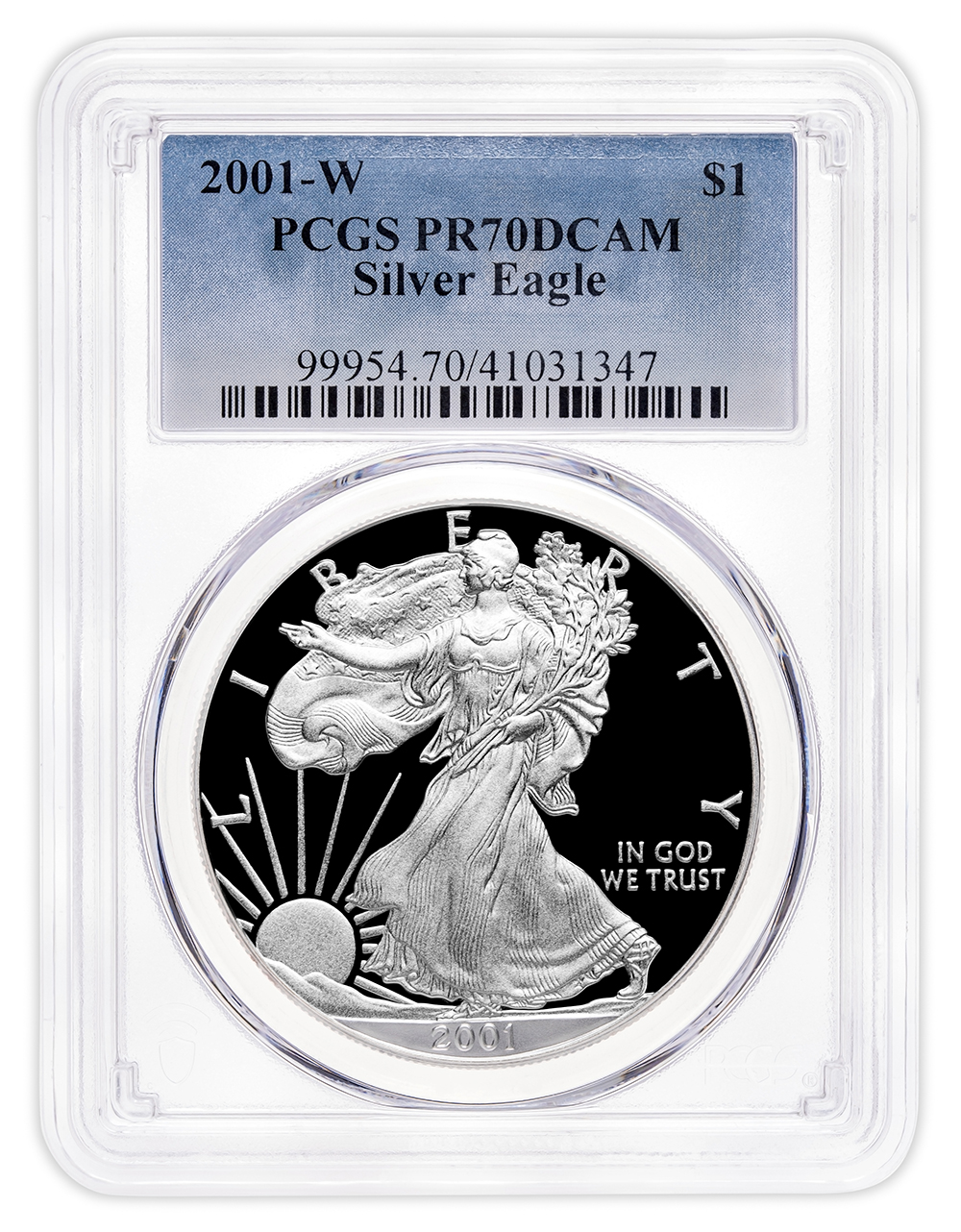 2001-W Proof Silver Eagle PCGS PR70