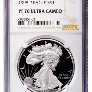 1998-P Proof Silver Eagle NGC PF70