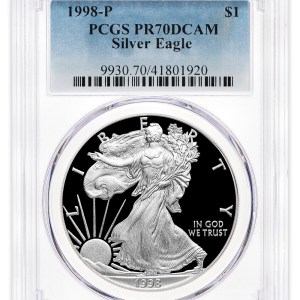 1998-P Proof Silver Eagle PCGS PR70