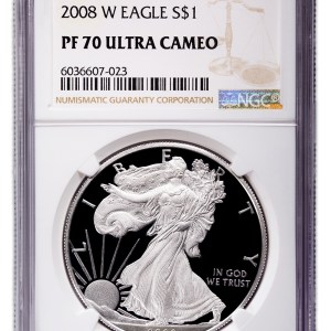 2008-W Proof Silver Eagle NGC PF70