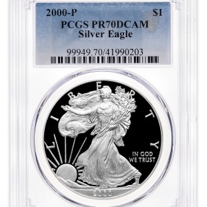 2000-P Proof Silver Eagle PCGS PR70