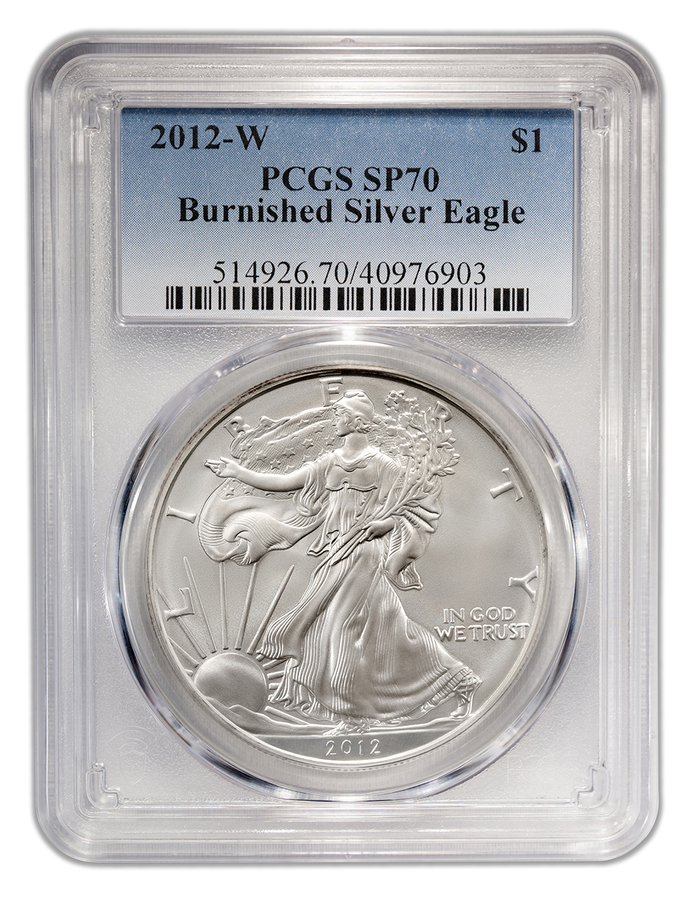 2012-W Burnished Silver Eagle PCGS SP70