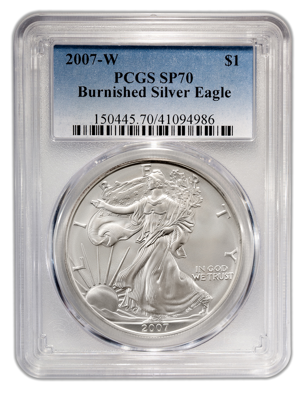 2007-W Burnished Silver Eagle PCGS SP70